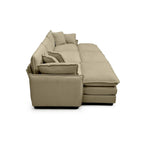 6-piece Corduroy Upholstered Modular Sleeper Sectional Sofa with 3 Removable Ottoman and 5 Pillows, Free Combination