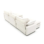 6-piece Corduroy Upholstered Modular Sleeper Sectional Sofa with 3 Removable Ottoman and 5 Pillows, Free Combination