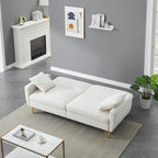 74.41 Inch Teddy Velvet sofa bed with Separate adjustment backrest and Storage Function