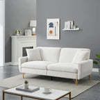 74.41 Inch Teddy Velvet sofa bed with Separate adjustment backrest and Storage Function