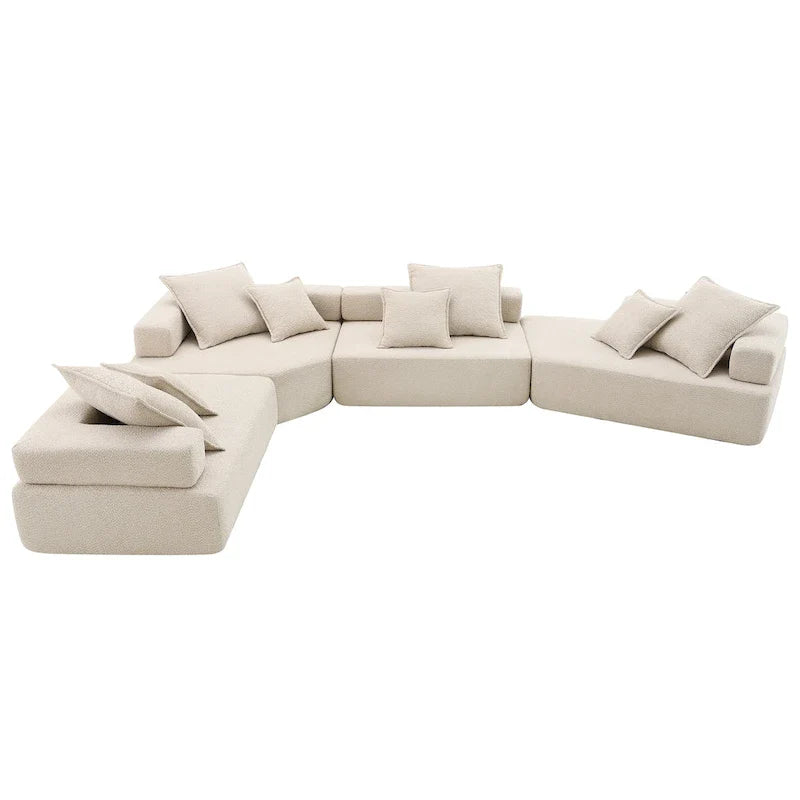 DIY Customization Boucle Upholstered Modular Sectional Sofa