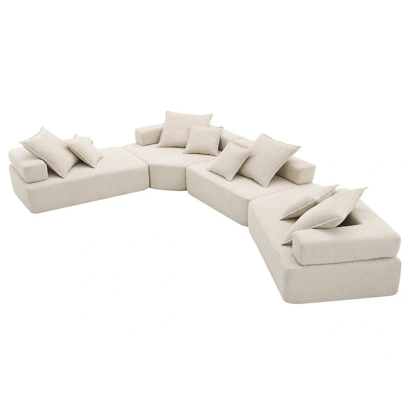 DIY Customization Boucle Upholstered Modular Sectional Sofa