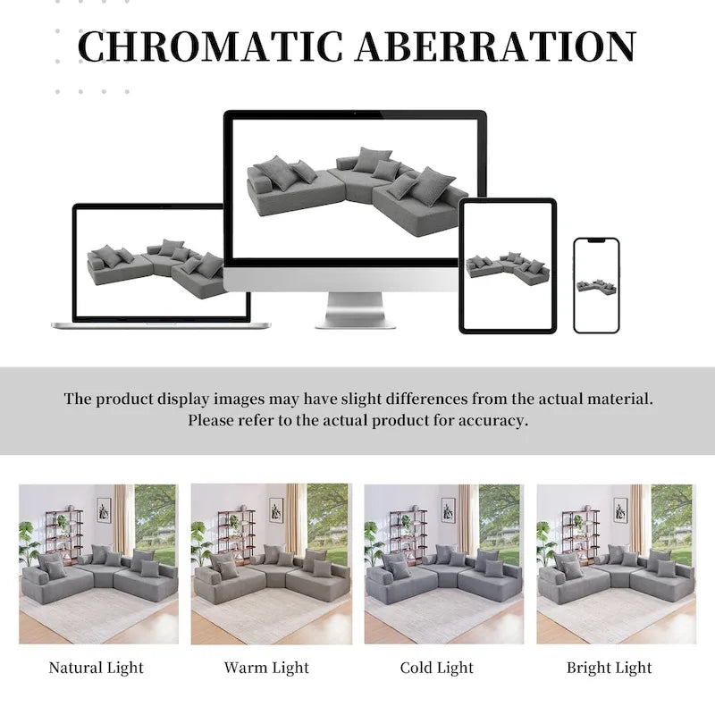 DIY Customization Boucle Upholstered Modular Sectional Sofa