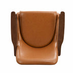Modern PU Leather Accent Leisure Chair Solid Wood Frame Mid Century Style