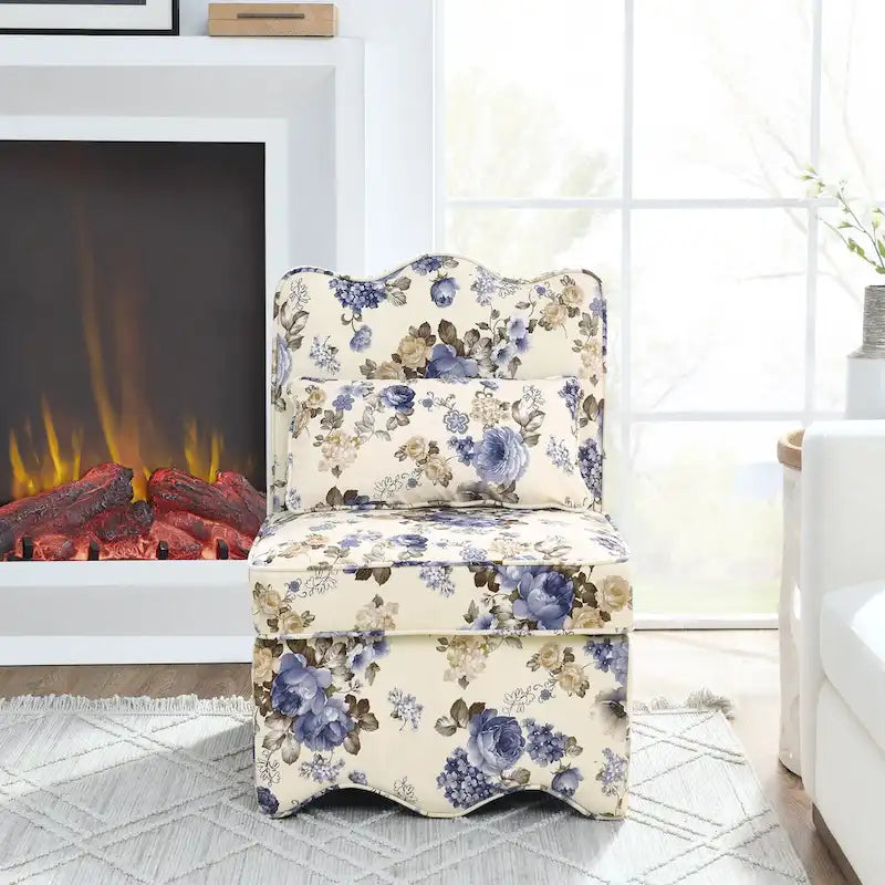 Velvet single dining chair with soft seat cushion