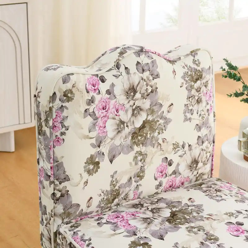 Velvet single dining chair with soft seat cushion