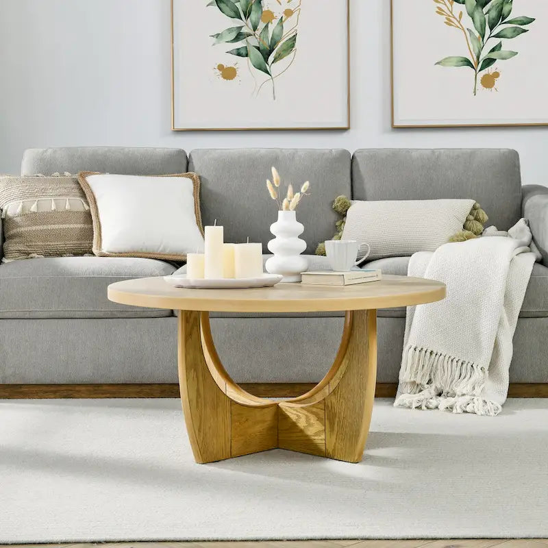 Living Room Wooden Round Coffee Table