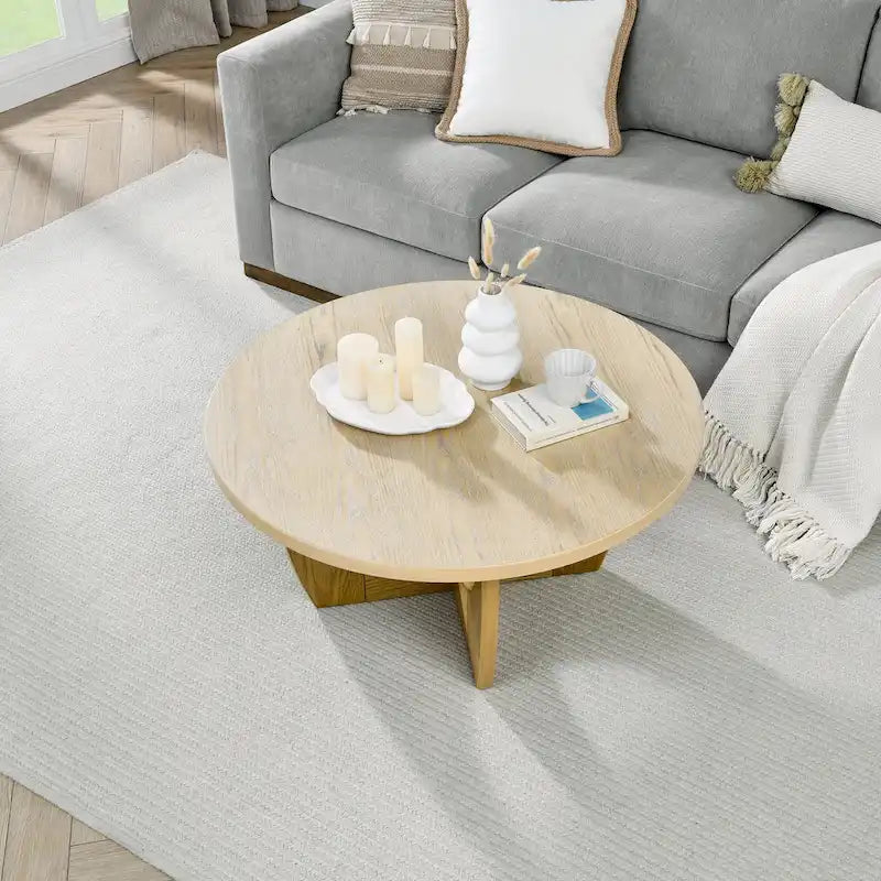 Living Room Wooden Round Coffee Table