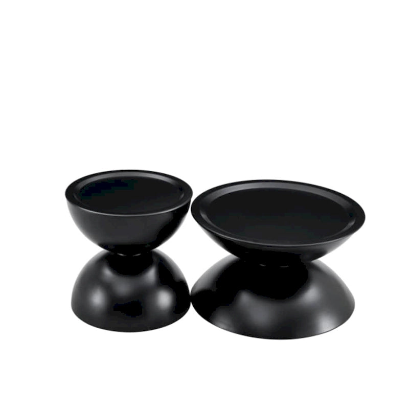 Round Storage Coffee Tables with Metal Frame (Set of 2)