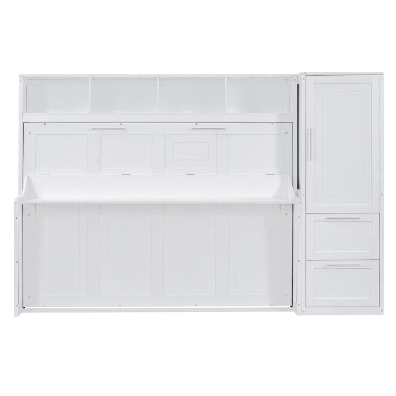 Letto a scomparsa Queen Size con armadio e cassetti