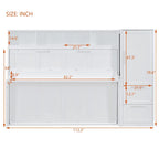 Letto a scomparsa Queen Size con armadio e cassetti