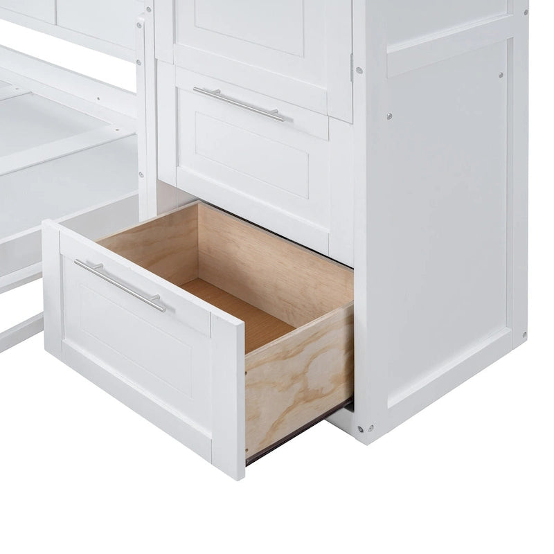 Letto a scomparsa Queen Size con armadio e cassetti