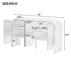 Wooden Sideboard Buffet Cabinet with Curvy Edge & Adjustable Shelves