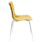 Astor Acrylic Dining Chair with Chrome Legs Modern Accent Side Chair Water Ripple Design Seats