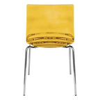 Astor Acrylic Dining Chair with Chrome Legs Modern Accent Side Chair Water Ripple Design Seats