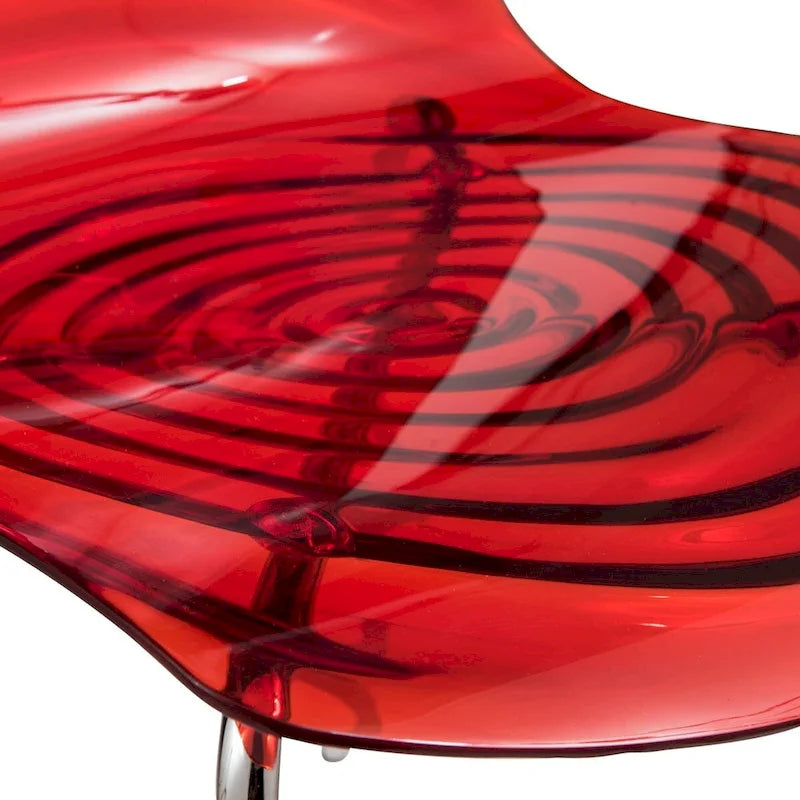 Astor Acrylic Dining Chair with Chrome Legs Modern Accent Side Chair Water Ripple Design Seats