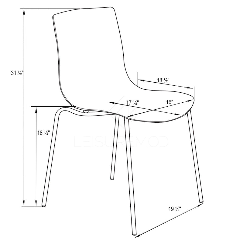 Astor Acrylic Dining Chair with Chrome Legs Modern Accent Side Chair Water Ripple Design Seats