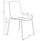 Astor Acrylic Dining Chair with Chrome Legs Modern Accent Side Chair Water Ripple Design Seats