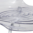 Astor Acrylic Dining Chair with Chrome Legs Modern Accent Side Chair Water Ripple Design Seats