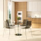 Astor Acrylic Dining Chair with Chrome Legs Modern Accent Side Chair Water Ripple Design Seats