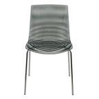 Astor Acrylic Dining Chair with Chrome Legs Modern Accent Side Chair Water Ripple Design Seats