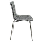 Astor Acrylic Dining Chair with Chrome Legs Modern Accent Side Chair Water Ripple Design Seats