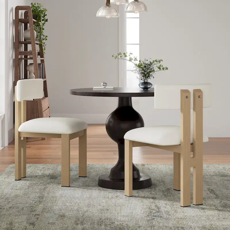 Astura Upholstered Dining Chairs, Iron Frame, Set of 2 by Christopher Knight Home