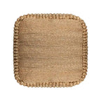 HomeRoots 18 Natural Jute Blend Cube Pouf Ottoman