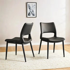 Set di 2 sedie da pranzo moderne e minimaliste in pelle PU