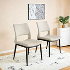 Set di 2 sedie da pranzo moderne e minimaliste in pelle PU