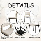 Set di 2 sedie da pranzo moderne e minimaliste in pelle PU