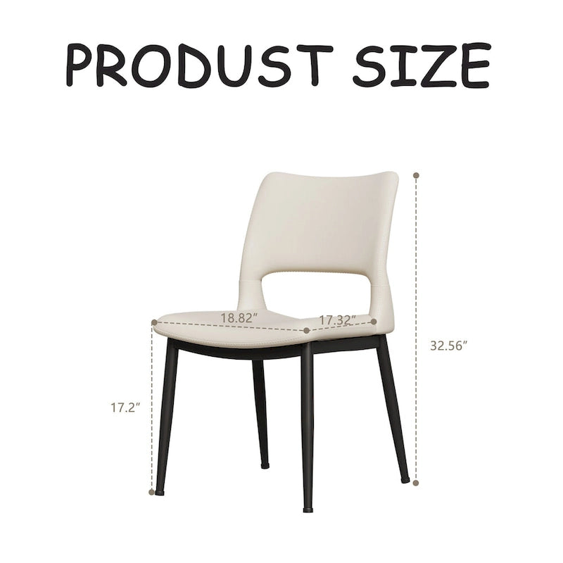 Set di 2 sedie da pranzo moderne e minimaliste in pelle PU