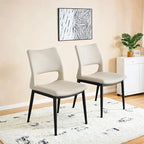 Set di 2 sedie da pranzo moderne e minimaliste in pelle PU