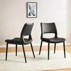 Set di 2 sedie da pranzo moderne e minimaliste in pelle PU