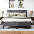 Letto Queen-size con testiera imbottita e contenitore sotto il letto