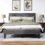 Letto Queen-size con testiera imbottita e contenitore sotto il letto