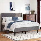 Letto Queen-size con testiera imbottita e contenitore sotto il letto