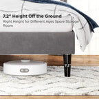 Letto Queen-size con testiera imbottita e contenitore sotto il letto