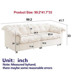 99.2  Chenille Comfort Deep Seat Sofa, Upholstered Fluffy Cloud Sofa