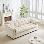 99.2  Chenille Comfort Deep Seat Sofa, Upholstered Fluffy Cloud Sofa