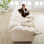 99.2  Chenille Comfort Deep Seat Sofa, Upholstered Fluffy Cloud Sofa