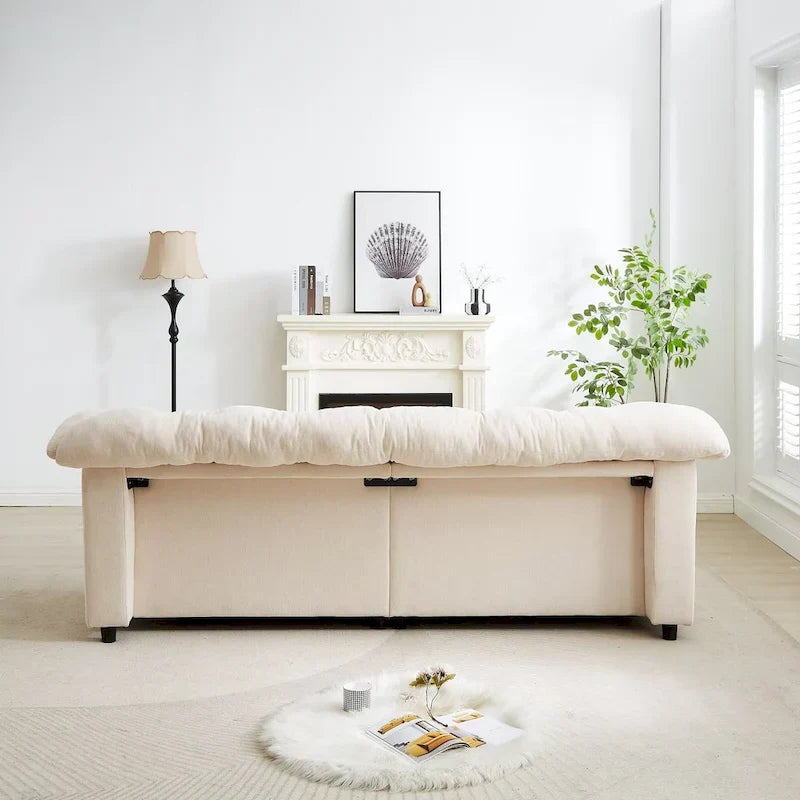 99.2  Chenille Comfort Deep Seat Sofa, Upholstered Fluffy Cloud Sofa