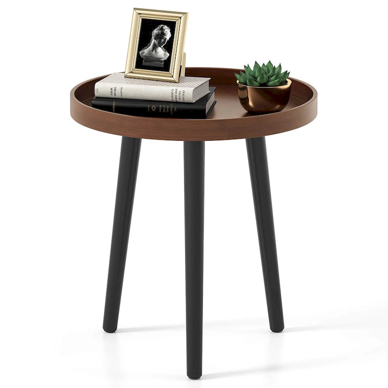 Costway 1/2 PCS Round Side Table Sofa Coffee End Accent Table