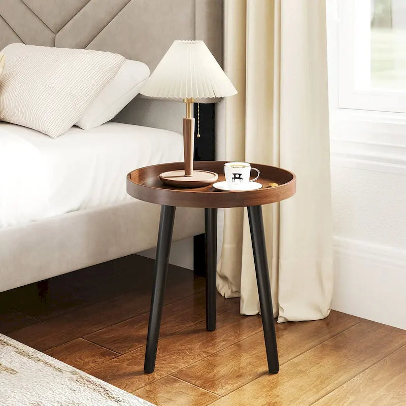 Costway 1/2 PCS Round Side Table Sofa Coffee End Accent Table