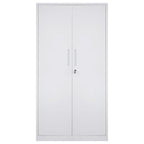 75 Inch Locking Metal Storage Cabinet with 4 Adjustable Shelves and 2 Magnetic Doors