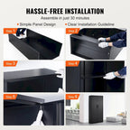 75 Inch Locking Metal Storage Cabinet with 4 Adjustable Shelves and 2 Magnetic Doors