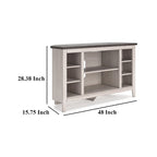 Elia Corner TV Media Console, Slot For Fireplace Insert, 48 Inch White