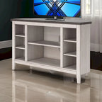 Elia Corner TV Media Console, Slot For Fireplace Insert, 48 Inch White