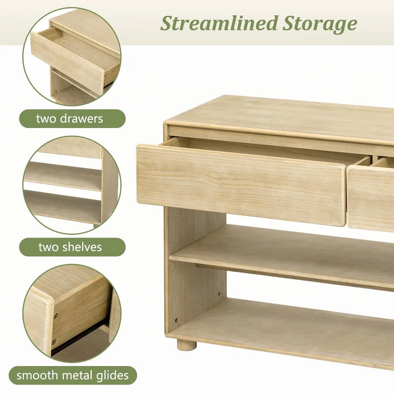 Console da ingresso con cassetti e ripiani