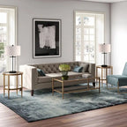 Modern Rectangular Glass Coffee Table 45 Steel Frame with Storage Shelf for Living Room - 45L x 20W x 17H